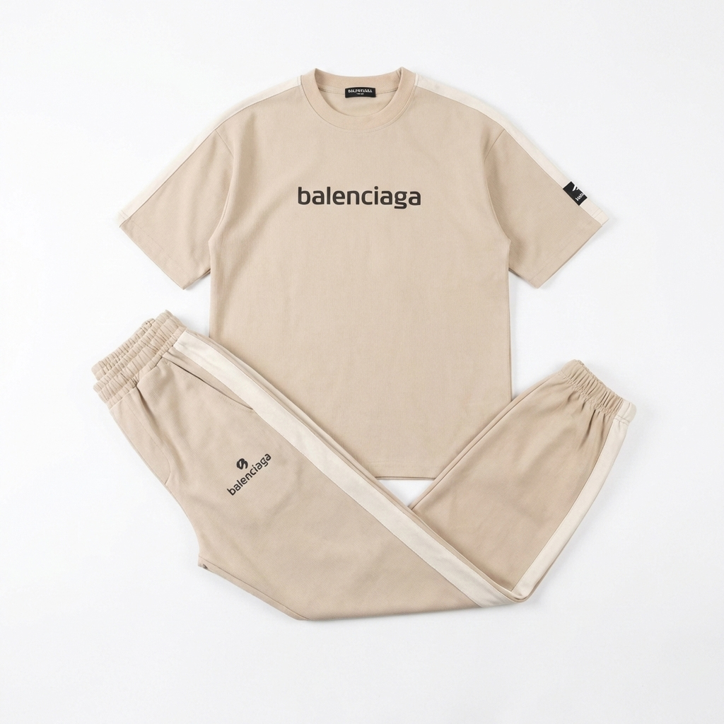 ست تیشرت و شلوار مردانه بنگال کش Balenciaga-کرم