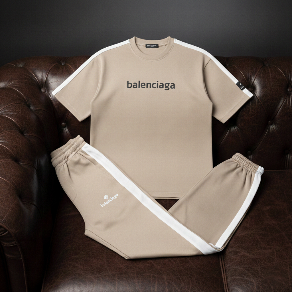 ست تیشرت و شلوار مردانه بنگال کش Balenciaga-کرم