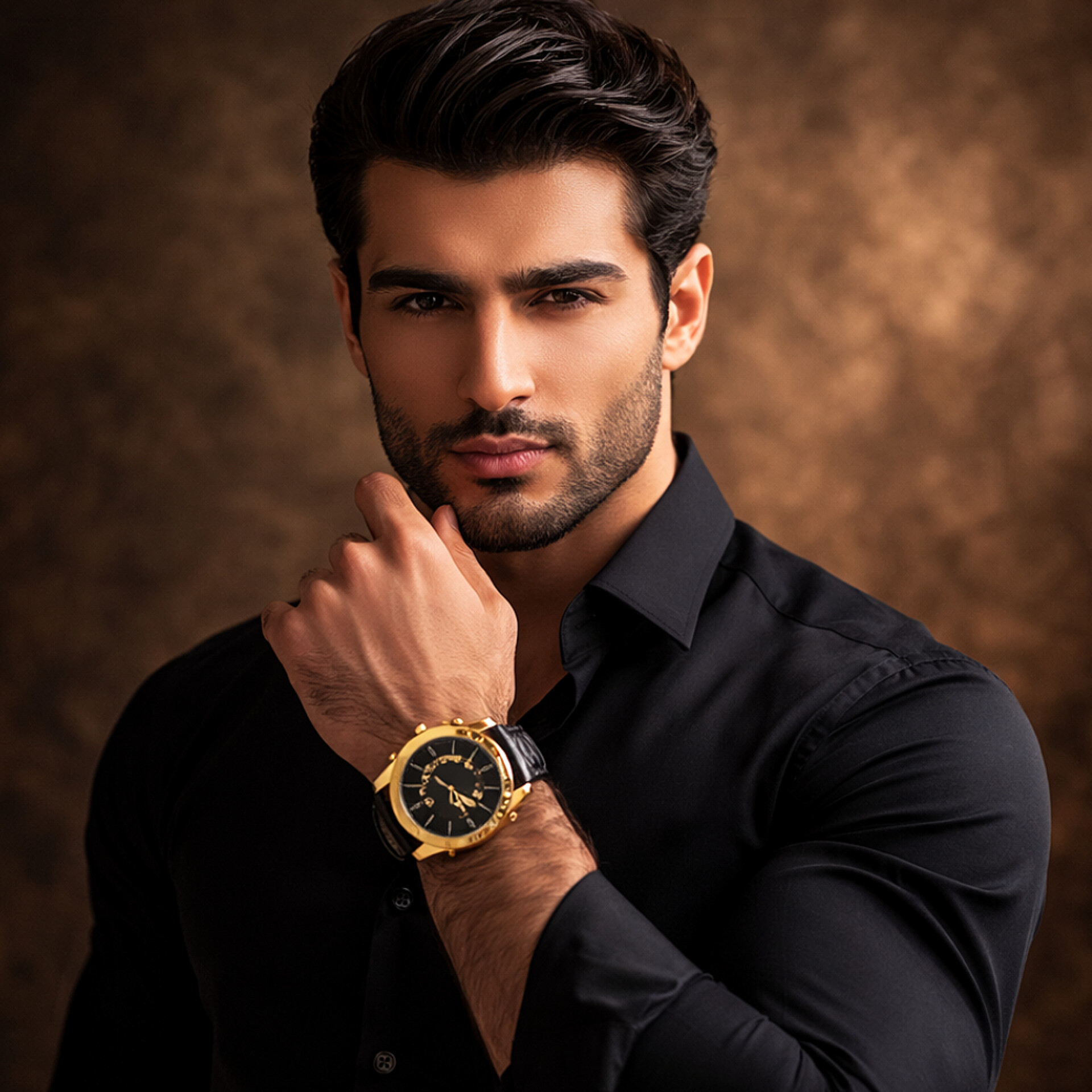 ساعت romanson مشکی طلایی مدل B62